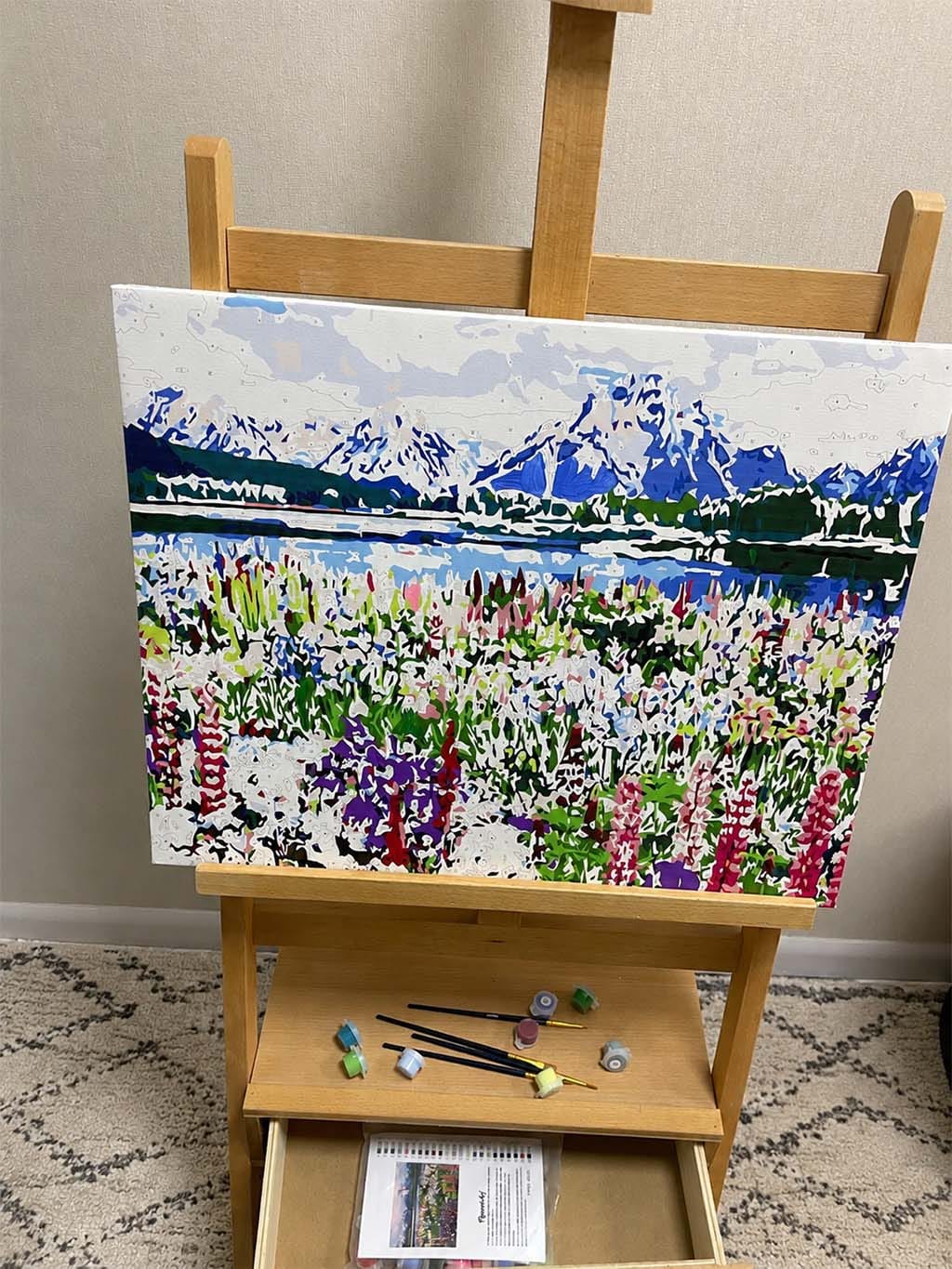 Customer photo review of Fleurs et Lac au pied de la Montagne