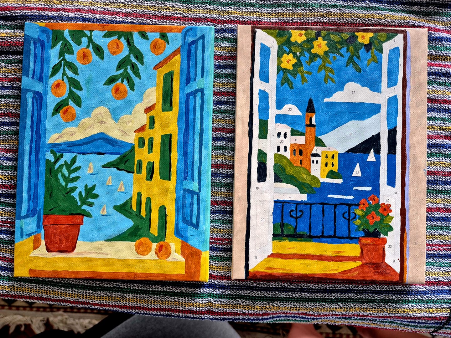Customer photo review of 6 Mini Paintings - Colorful Windows Set