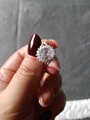 Customer photo review of Anillo Zirconia Blanca Plata Ley 925