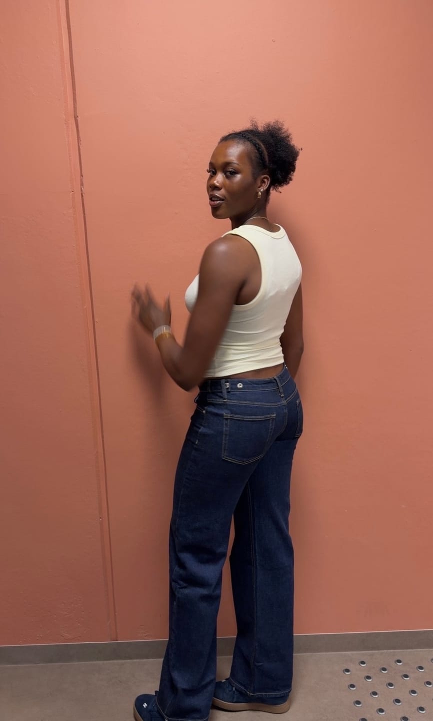 Customer photo review of Dark Blue: Cinch Waist Stallion Jeans