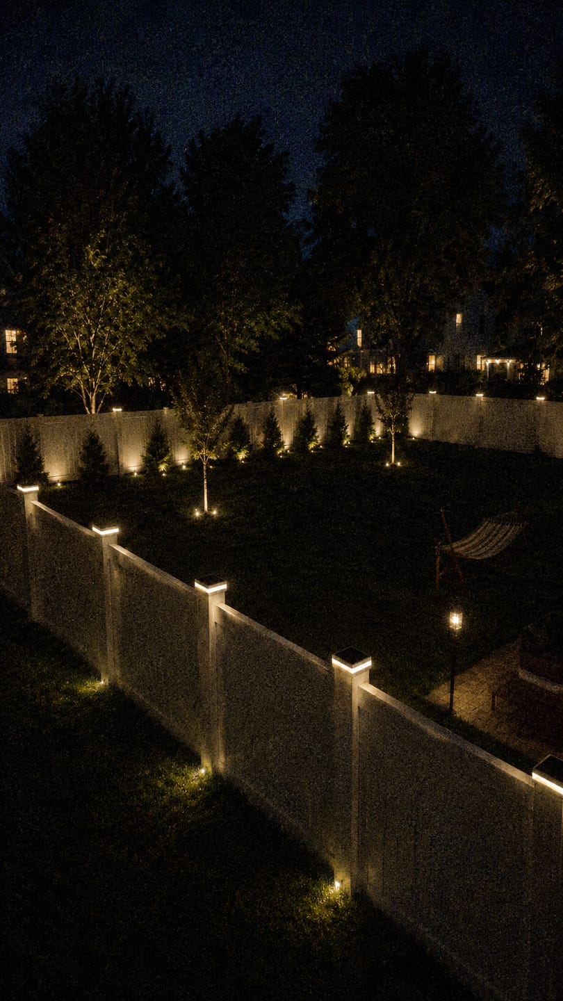 Customer photo review of EverGlow® Premium Solar Vinyl Fence Post Light