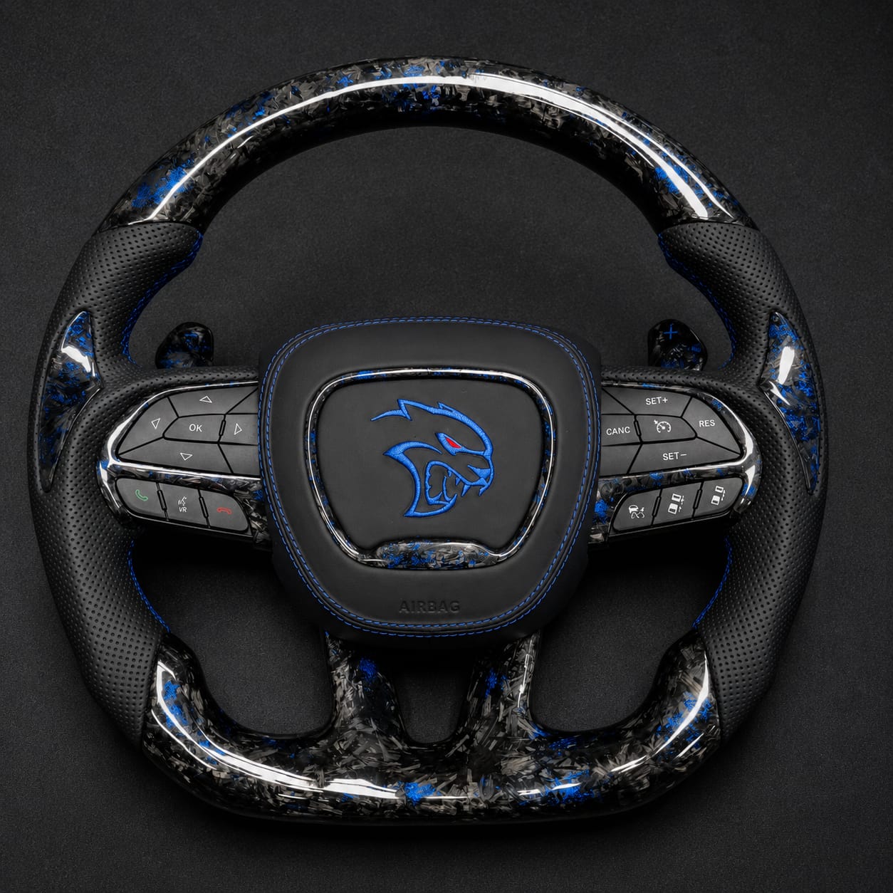 Customer photo review of 2010-2014 S197 Ford Mustang Steering Wheel (Button surround trims not included)