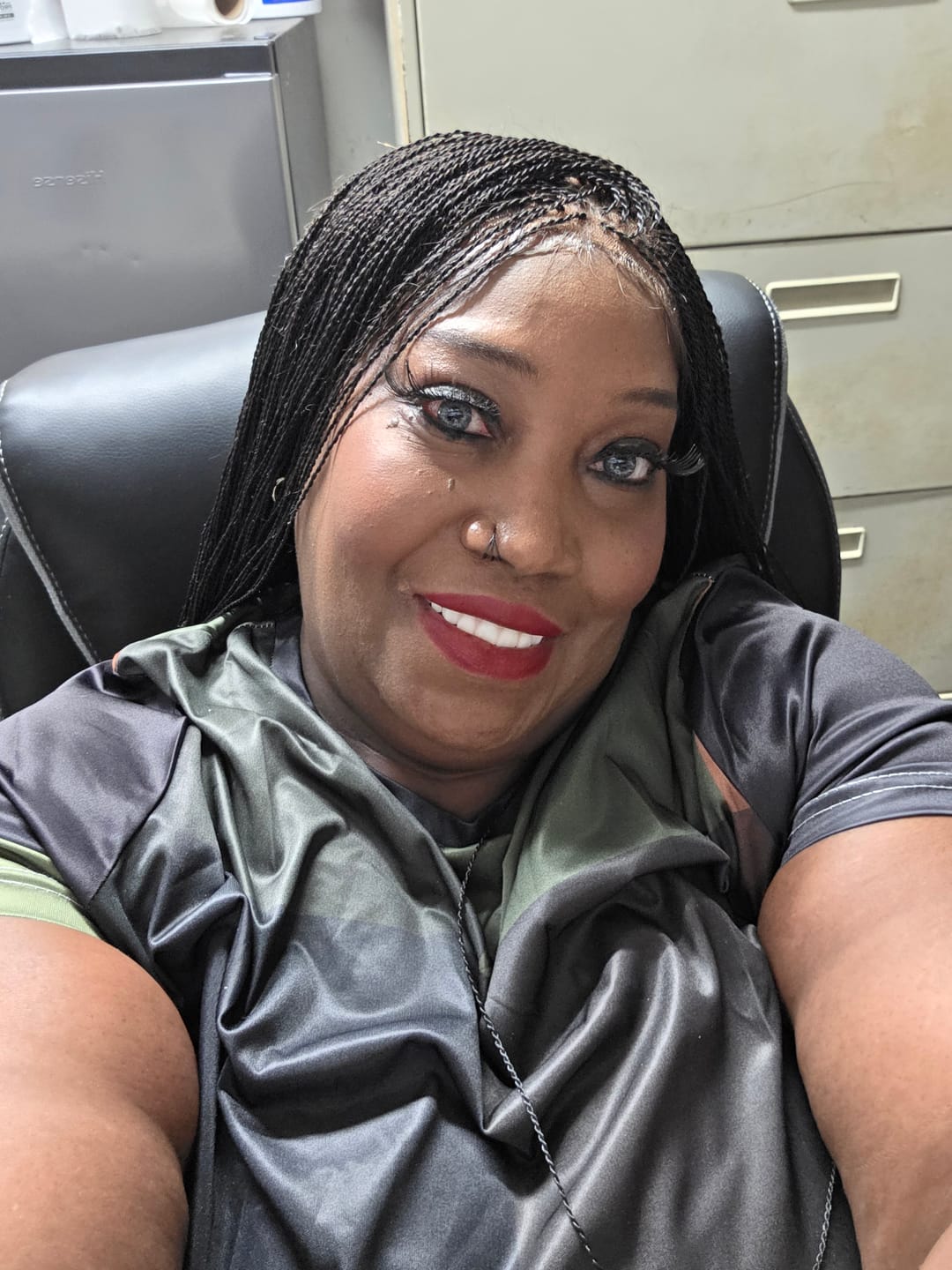 Customer photo review of Mica - Micro Senegalese Twist Pre Bleached Swiss HD Full Lace Knotless Braids Wig 799 Strands