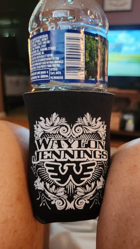 Customer photo review of Waylon Jennings Flying W Collapsible Koozie