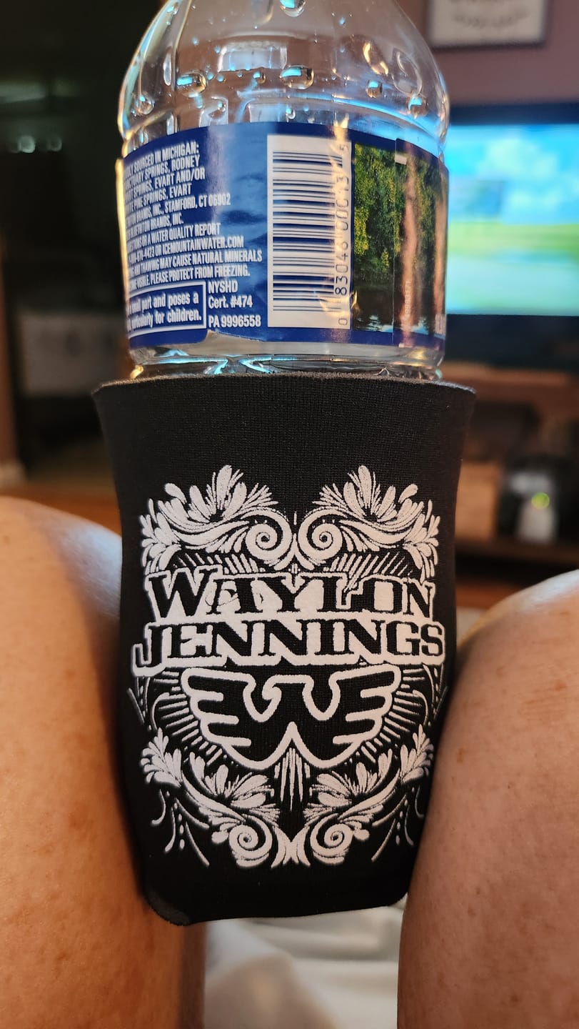 Customer photo review of Waylon Jennings Flying W Collapsible Koozie
