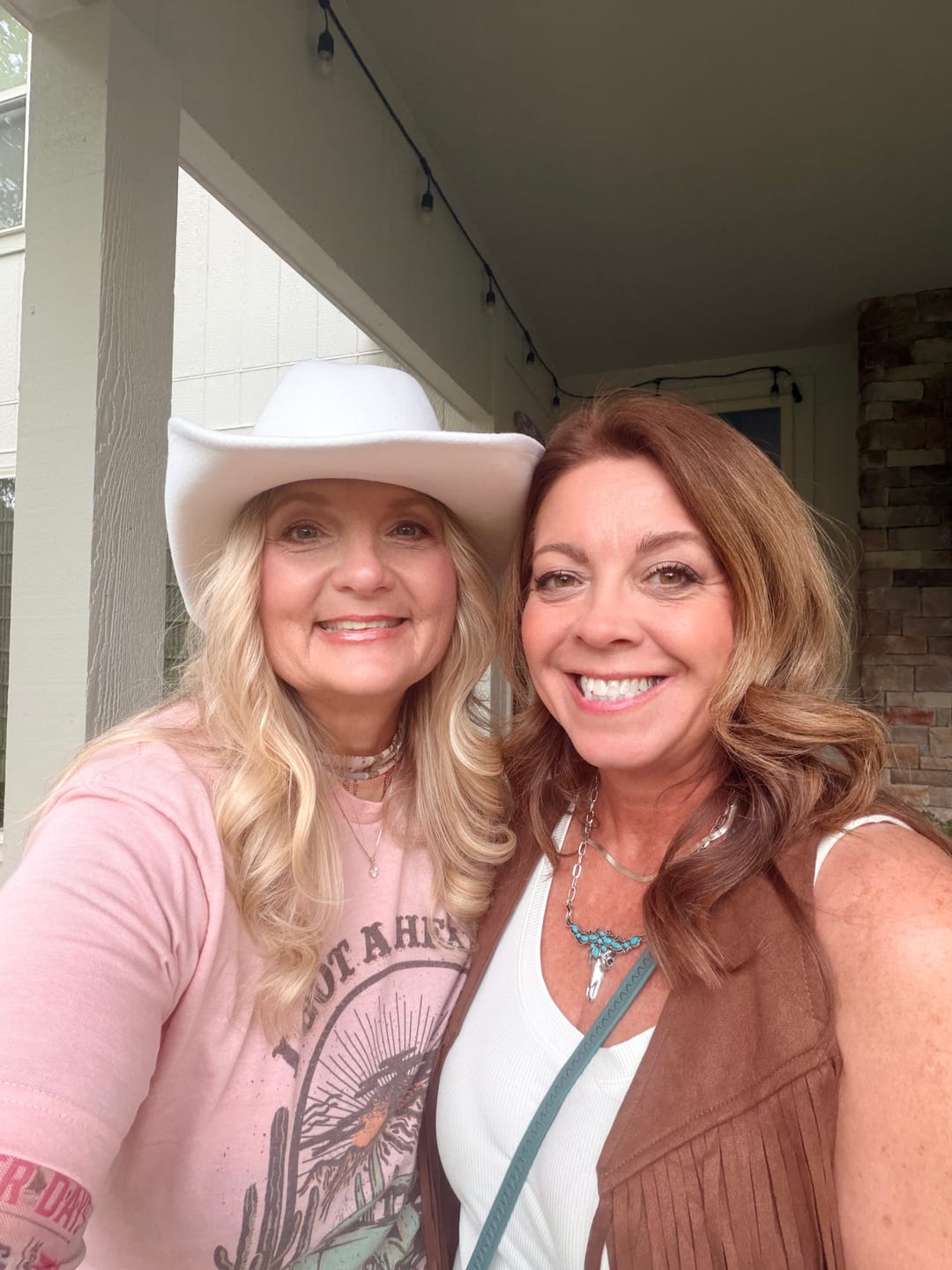 Customer photo review of Ivory Felt Cowboy Hat with Faux Leather Band FINAL SALE
