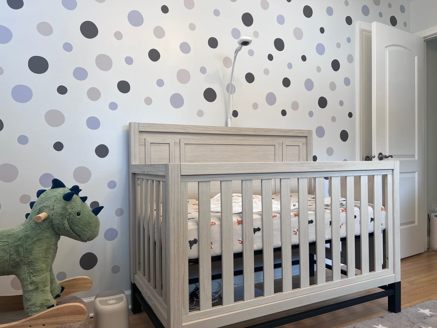 Customer photo review of Polka Dots — Watercolor Nursery Wall Decal