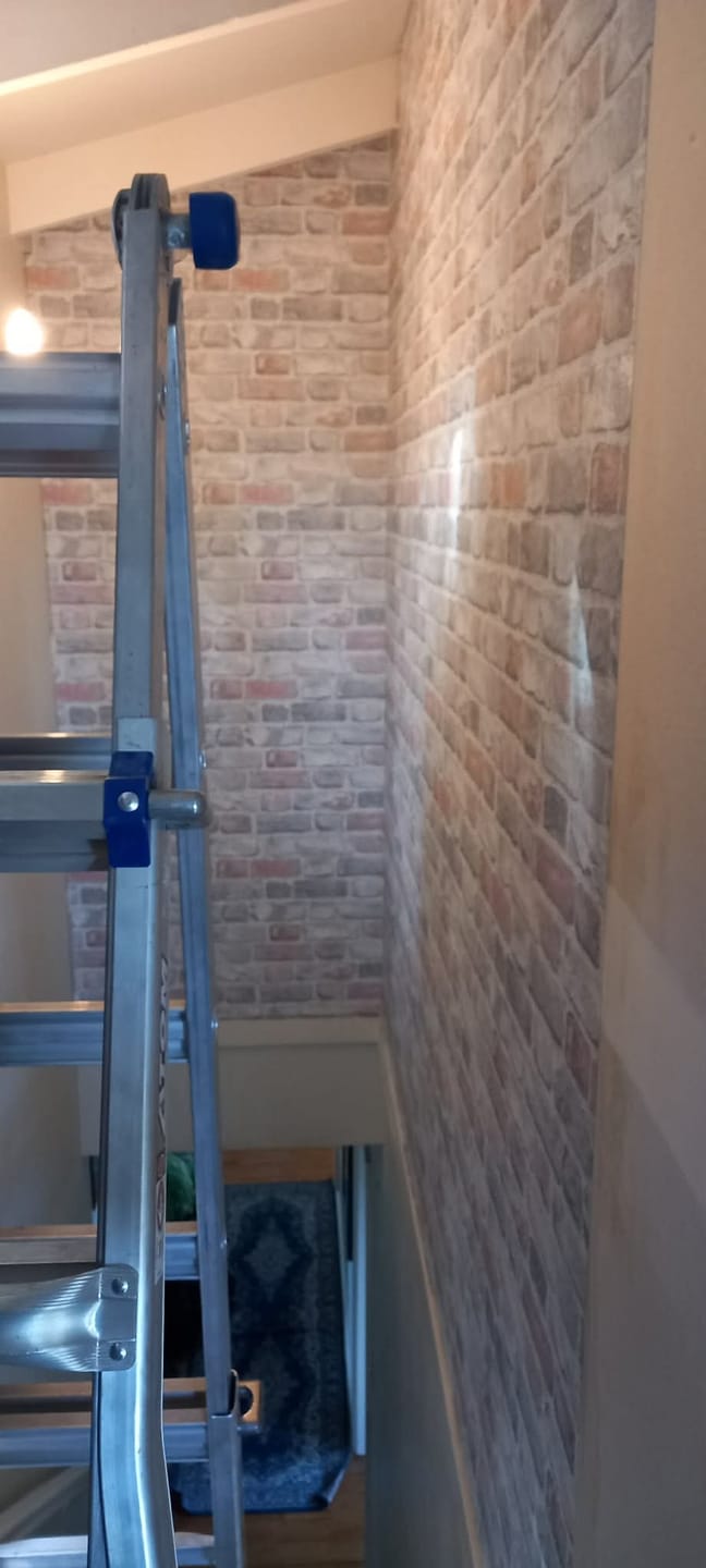Customer photo review of Vintage Brick Wallpaper - Grey Pastel