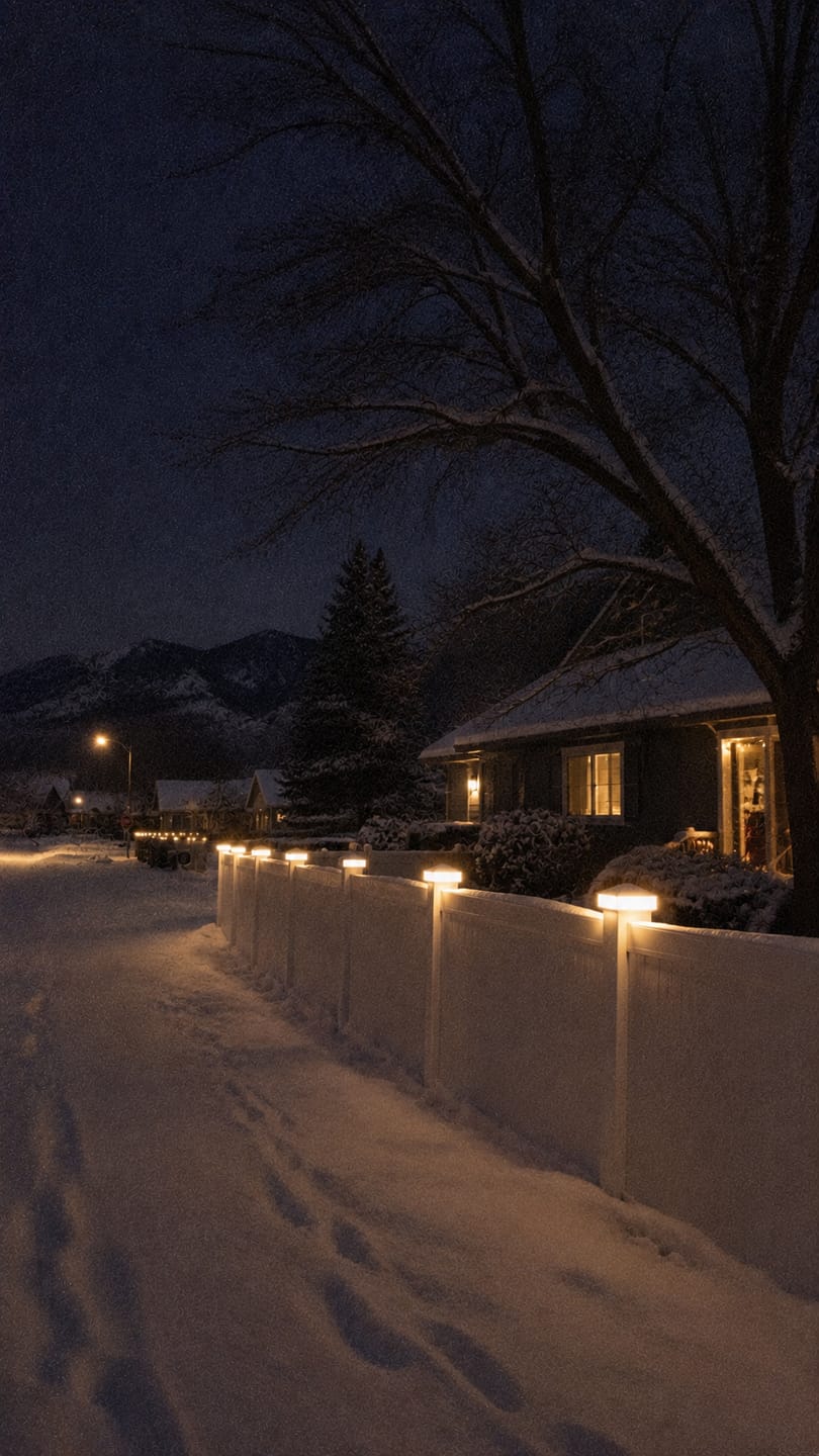 Customer photo review of EverGlow® Premium Solar Vinyl Fence Post Light