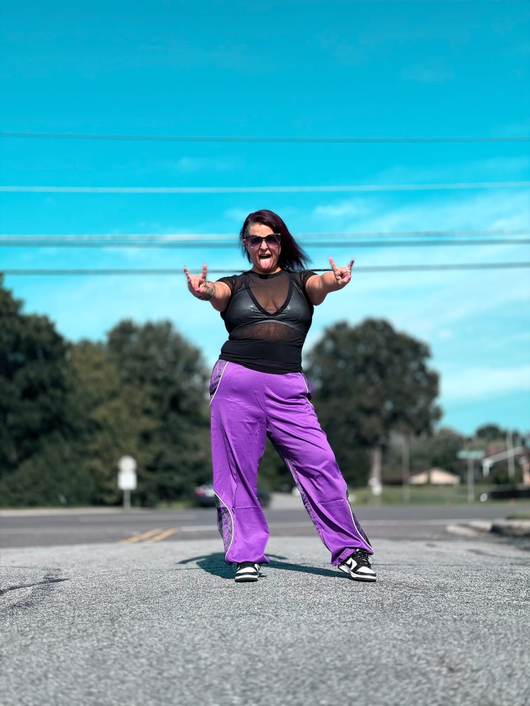 Customer photo review of Rock 'n' Roll Curvy Track Pants