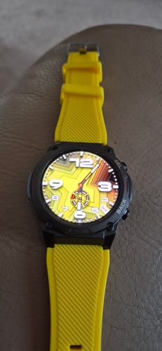 Customer's Gard Pro Ultra 2+ smartwatch with a bright yellow textured strap.