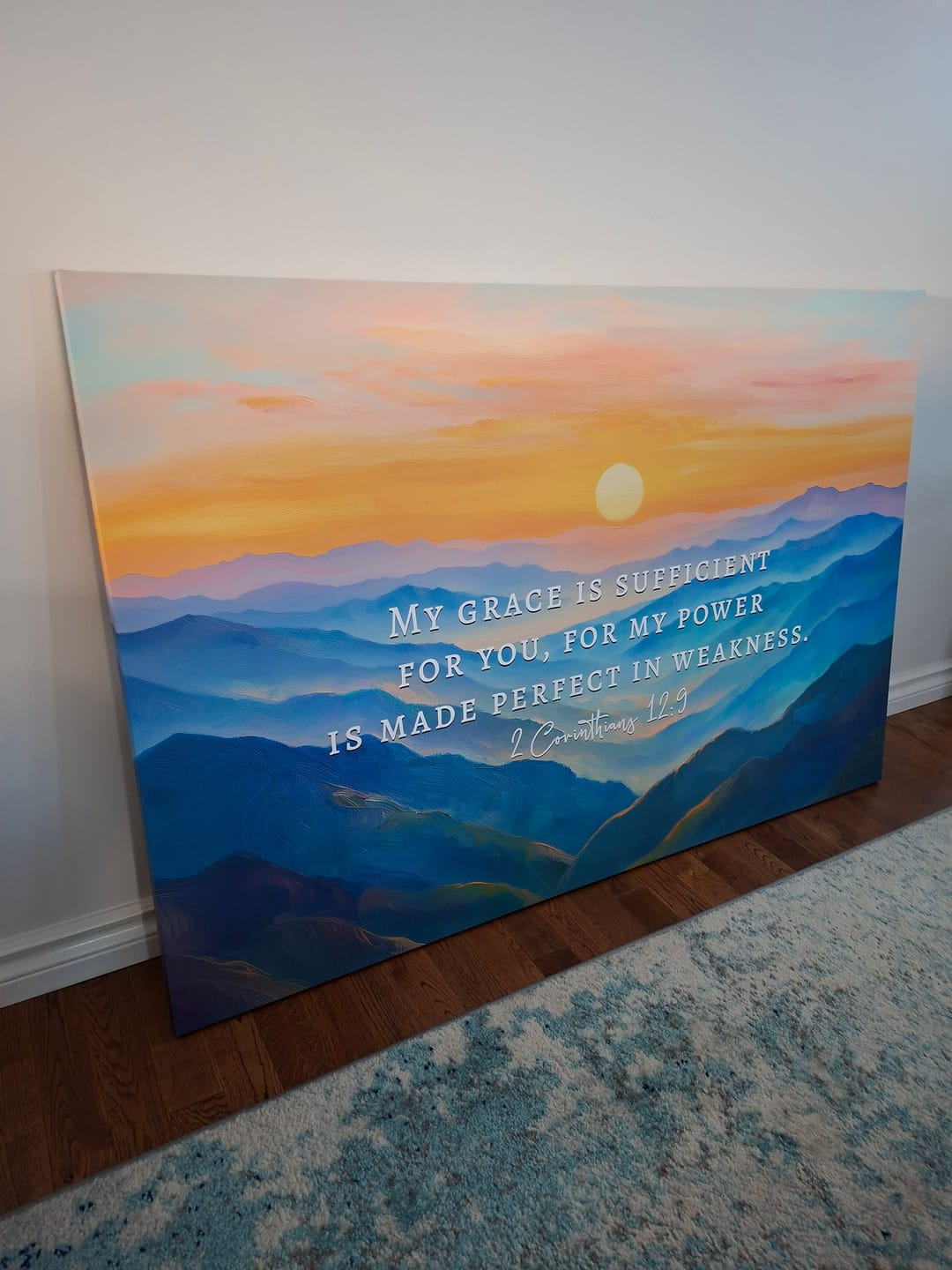 Customer photo review of 2 Corinthians 12:9 My Grace Is Sufficient For You Christian Wall Art Canvas