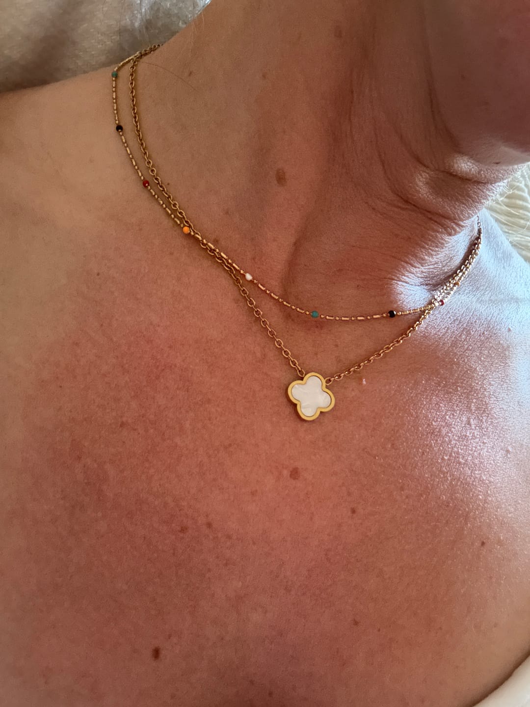 Customer photo review of White Clover Necklace