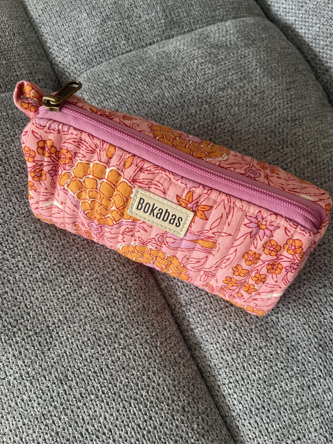 Customer photo review of La trousse à crayons matelassée Marie rose