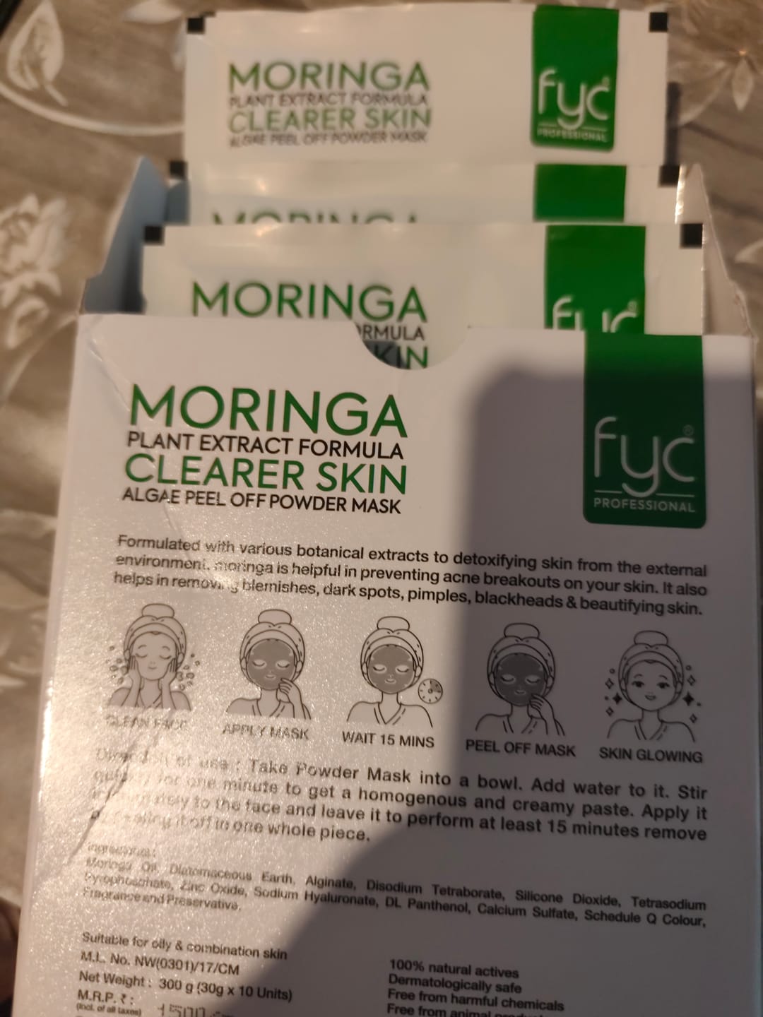 Customer photo review of Moringa Algae Peel Off Mask