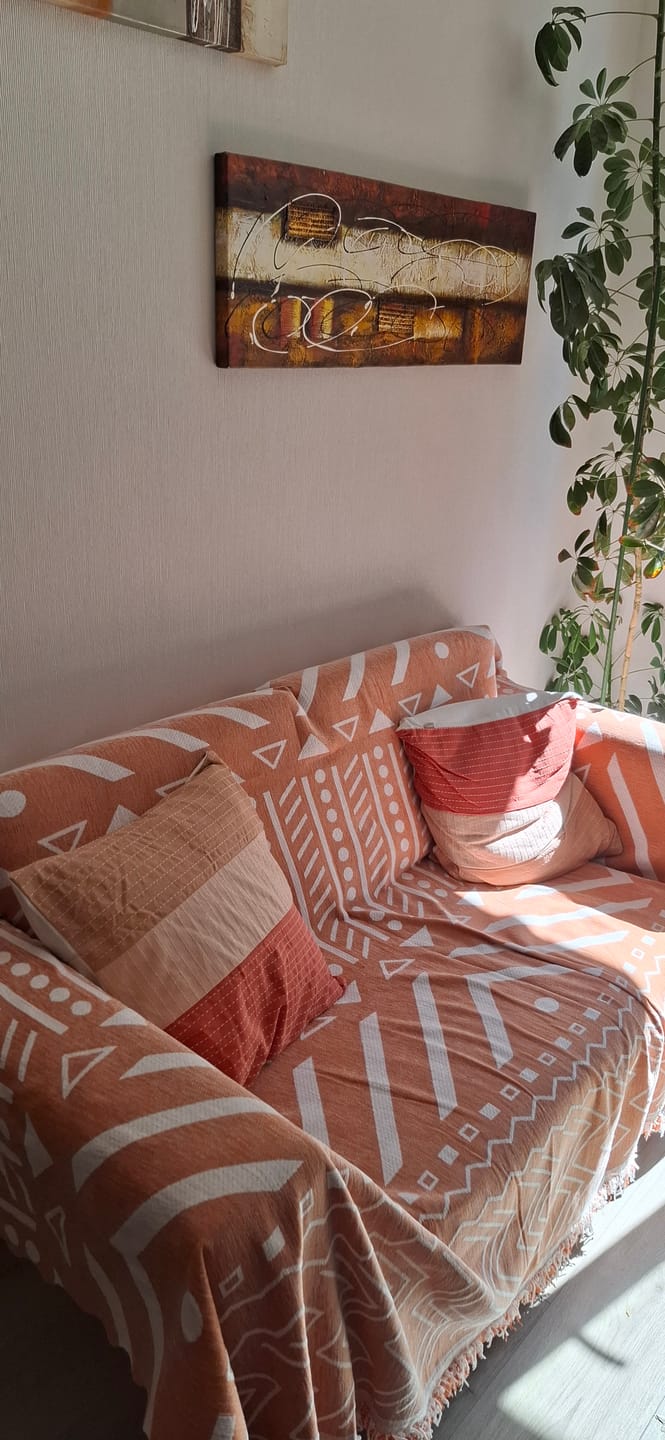 Customer photo review of Frazada Reversible 2 en 1 Cubresofá Manta Premium De Living Dormitorio Sillon 180x230cm