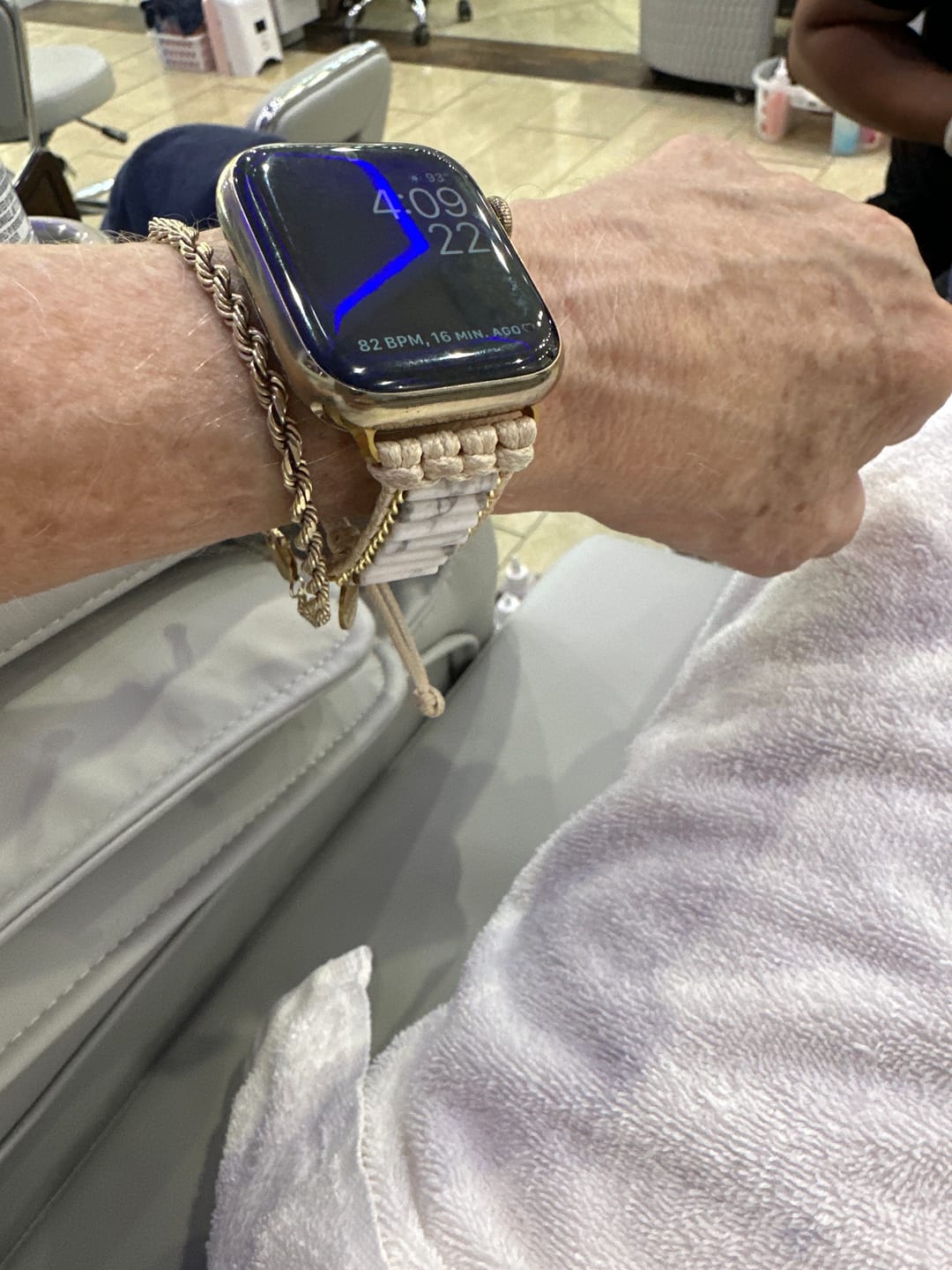 Customer photo review of Heavenly Howlite Apple Watch Strap