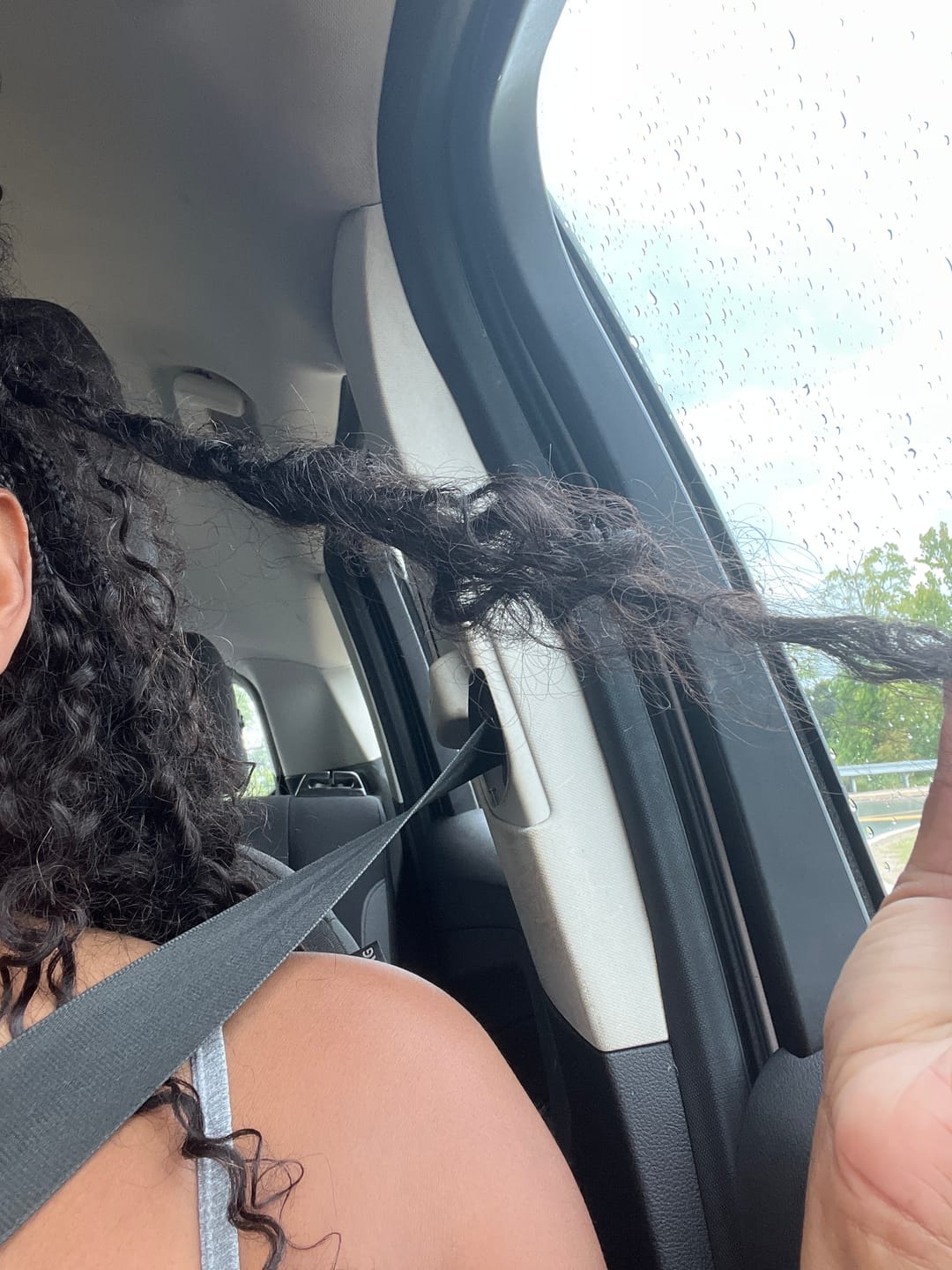 Customer photo review of Spanish Curl Feather Crochet Boho Hair for Braiding (50 Strands)