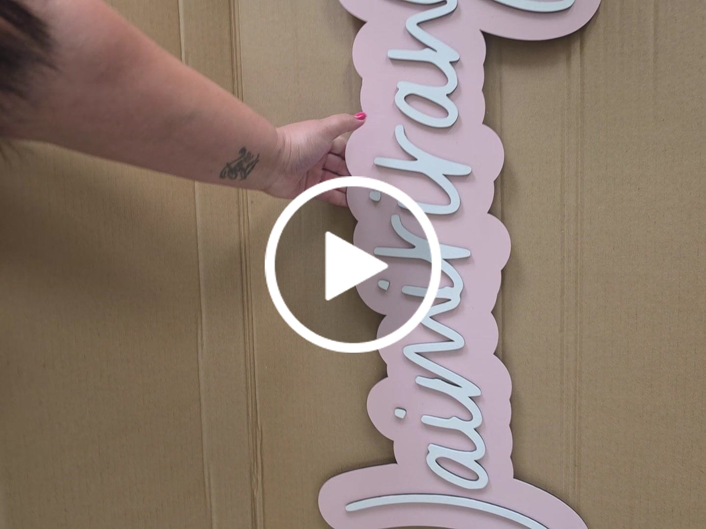 Customer video review of Popped Wall Name Plaque Free Personalisation