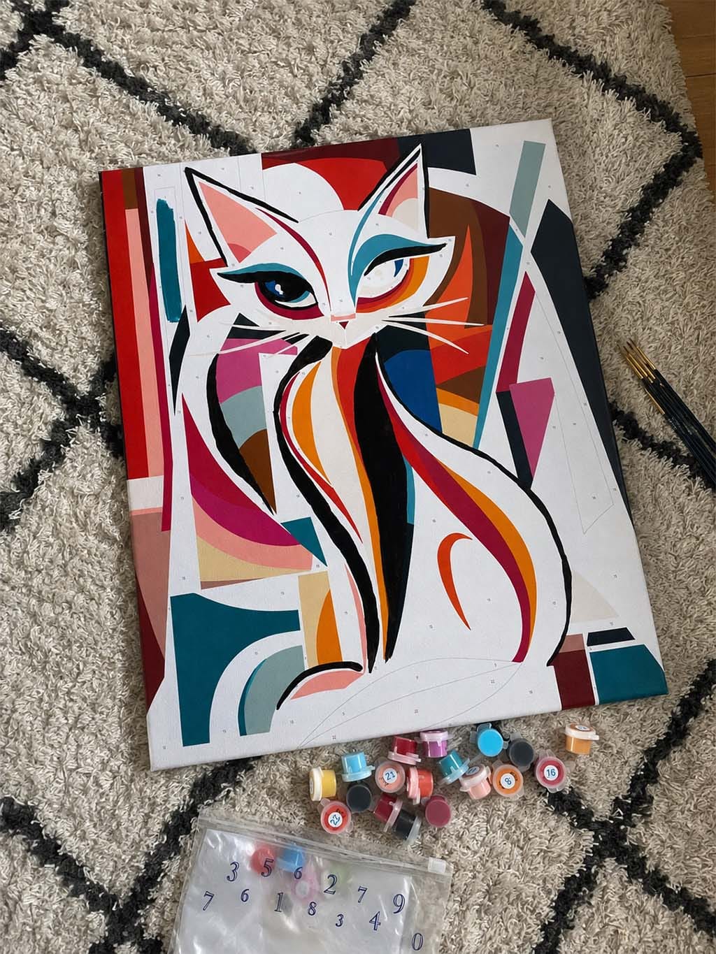 Customer photo review of Chat Abstrait Éclatant
