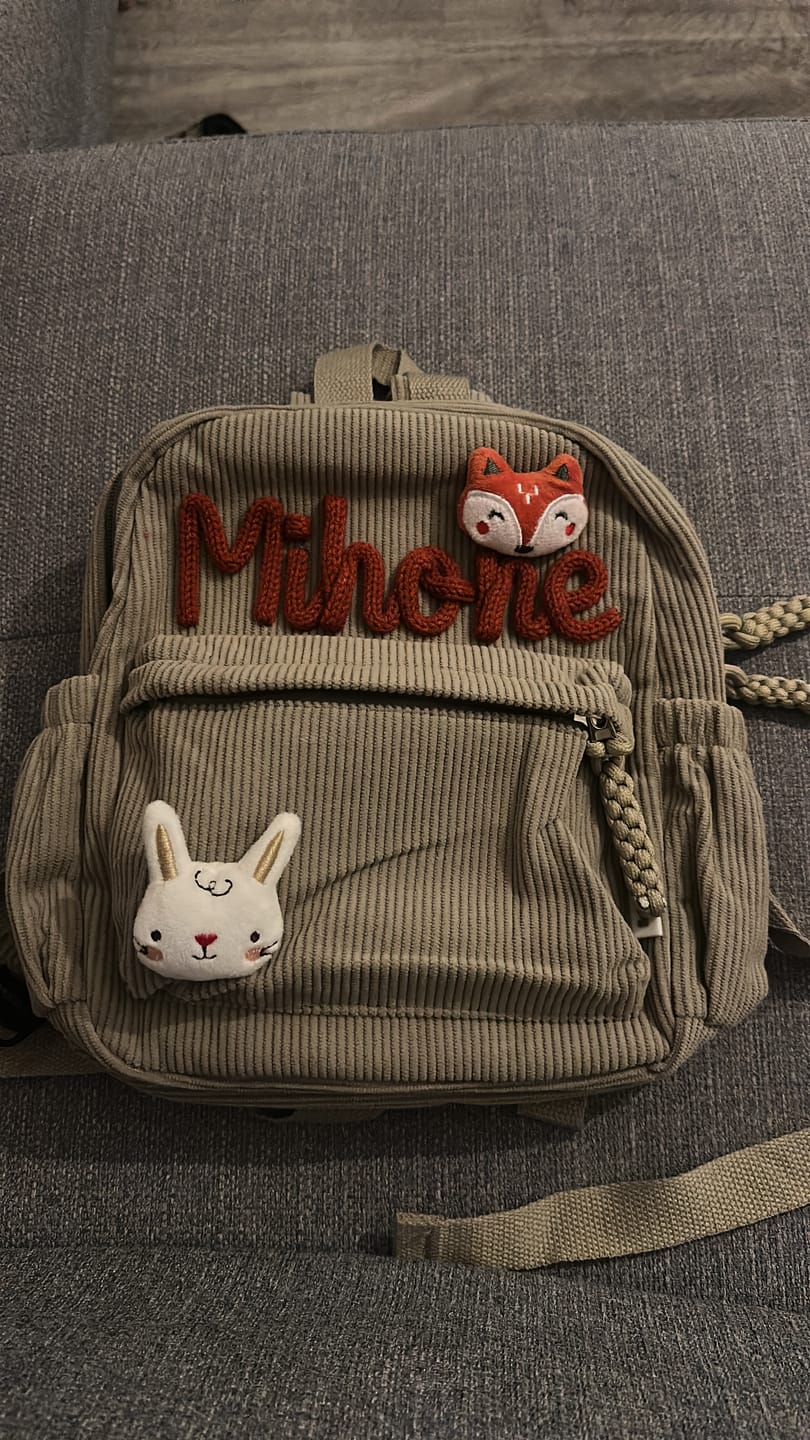 Customer photo review of K&C - Personalized Knitted Backpack
