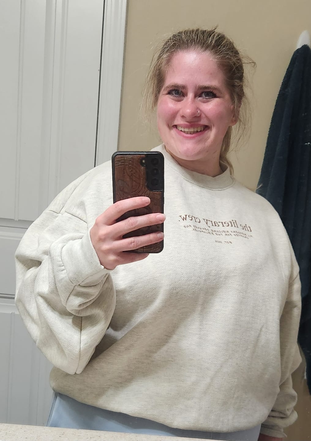 Customer photo review of Literary Crew Vintage Crew