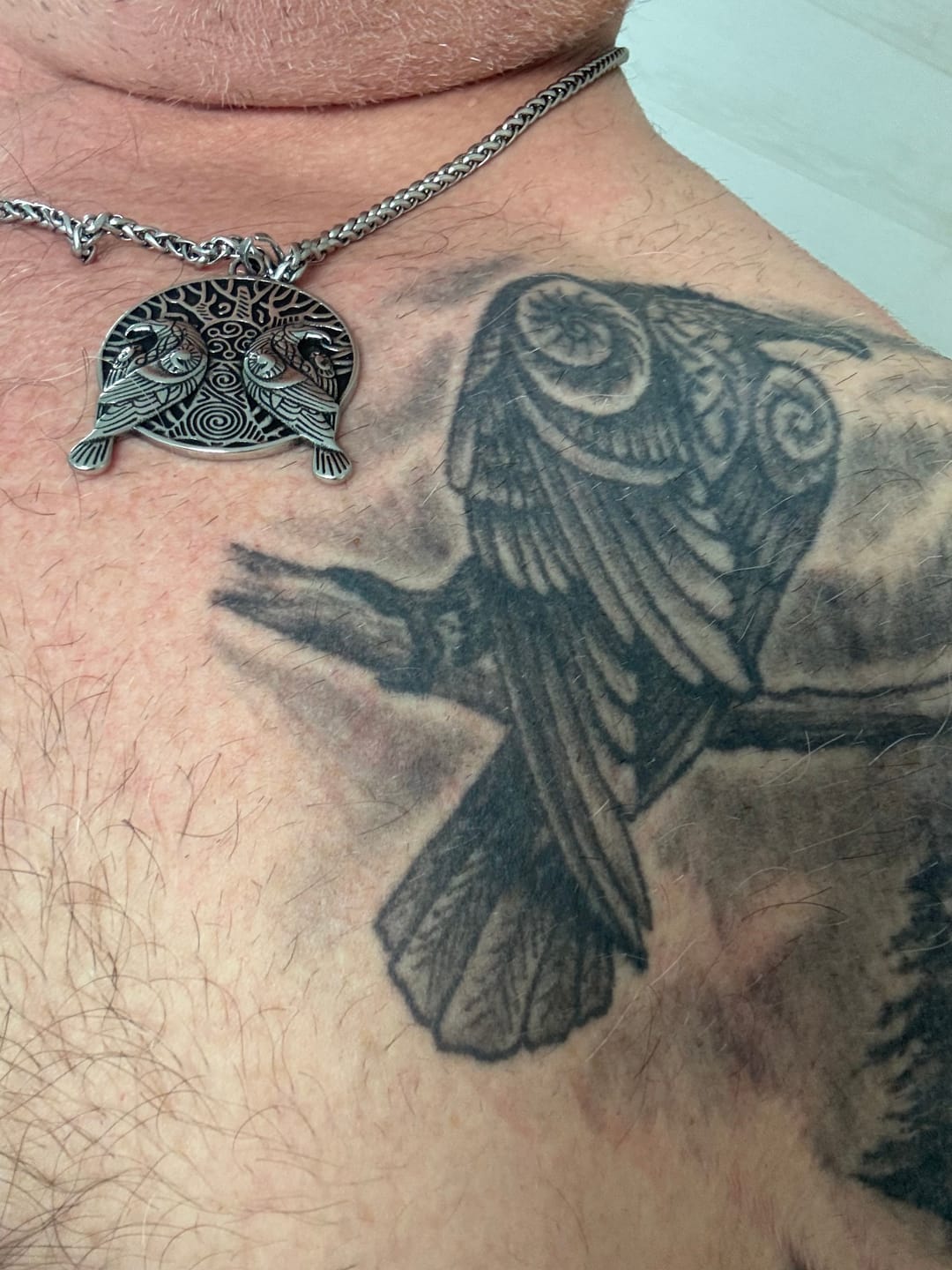 Customer photo review of Hugin & Munin Necklace