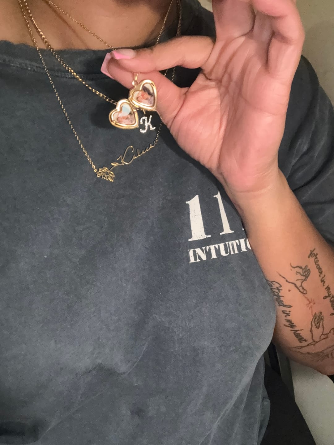 Customer photo review of Heart Locket Necklace Photo Pendant
