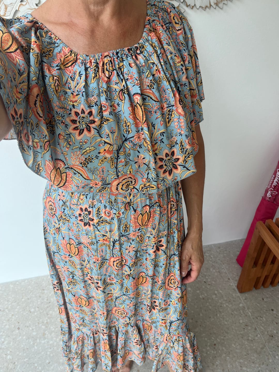 Customer photo review of La robe épaules dénudées femme Lolem bleu – Taille unique