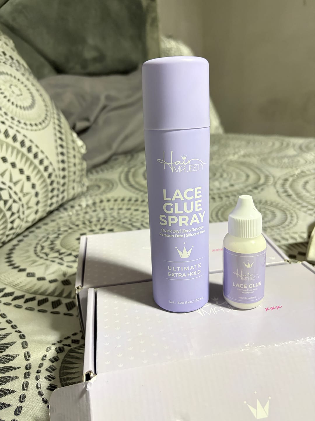 Customer photo review of Ultimate Extra Hold Lace Glue (Waterproof, Invisible Bond)