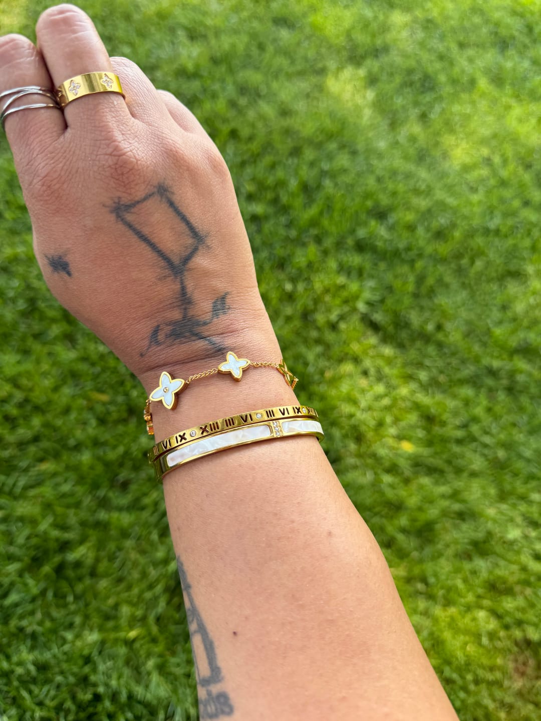 Customer photo review of White Blossom Petal Bracelet