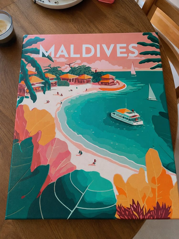 Customer photo review of Affiche Vintage Maldives