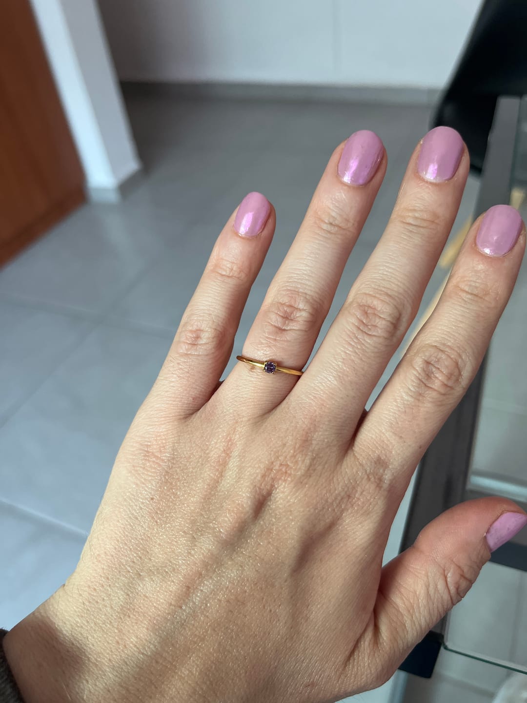 Customer photo review of Anillo Zirconia Birthstone