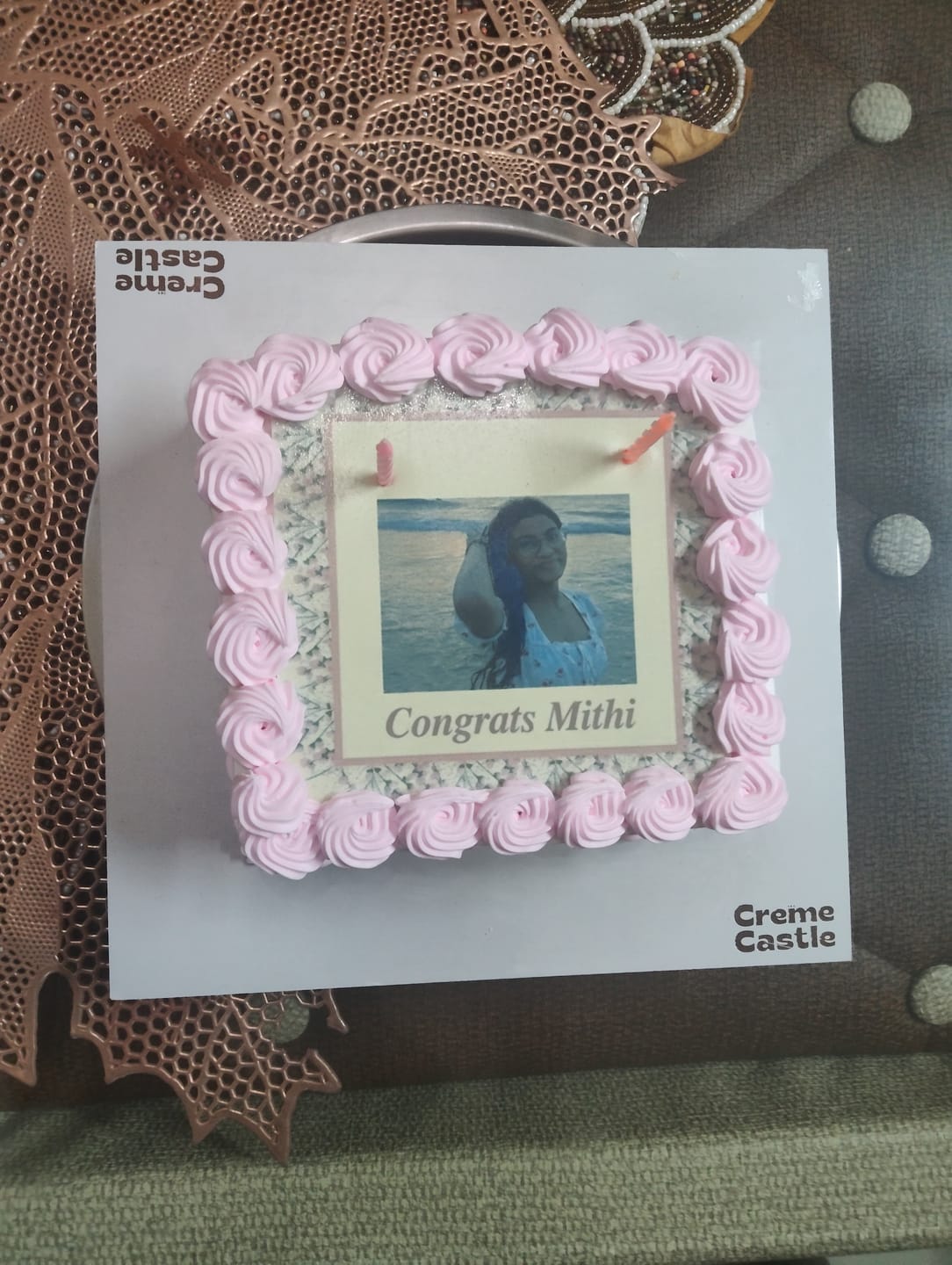 Customer photo review of Custom Birthday Photo Cake