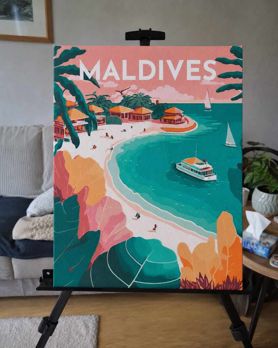 Customer photo review of Affiche Vintage Maldives