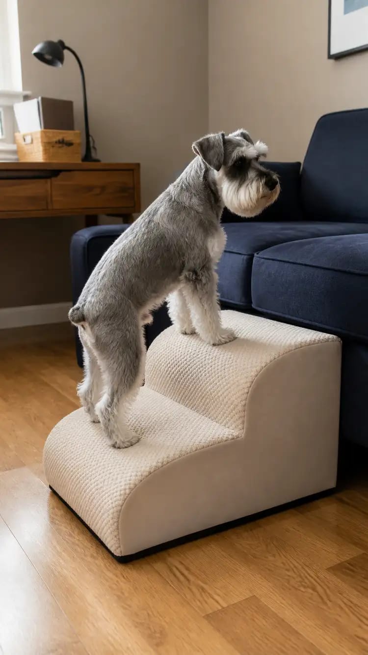Customer photo review of AuraEase Soft Dog Stairs for Bed & Couch