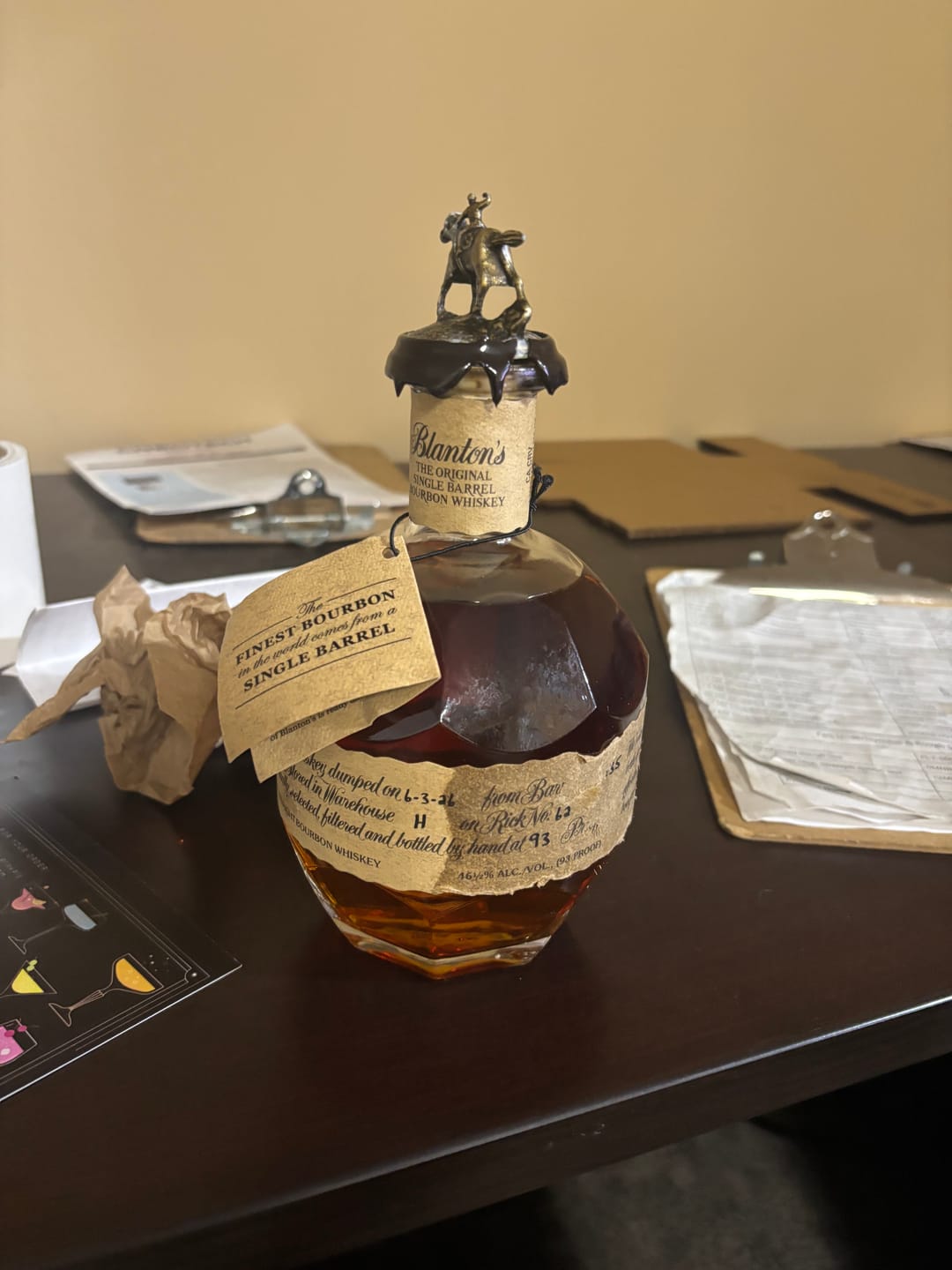 Customer photo review of Blantons Single Barrel Bourbon Whiskey