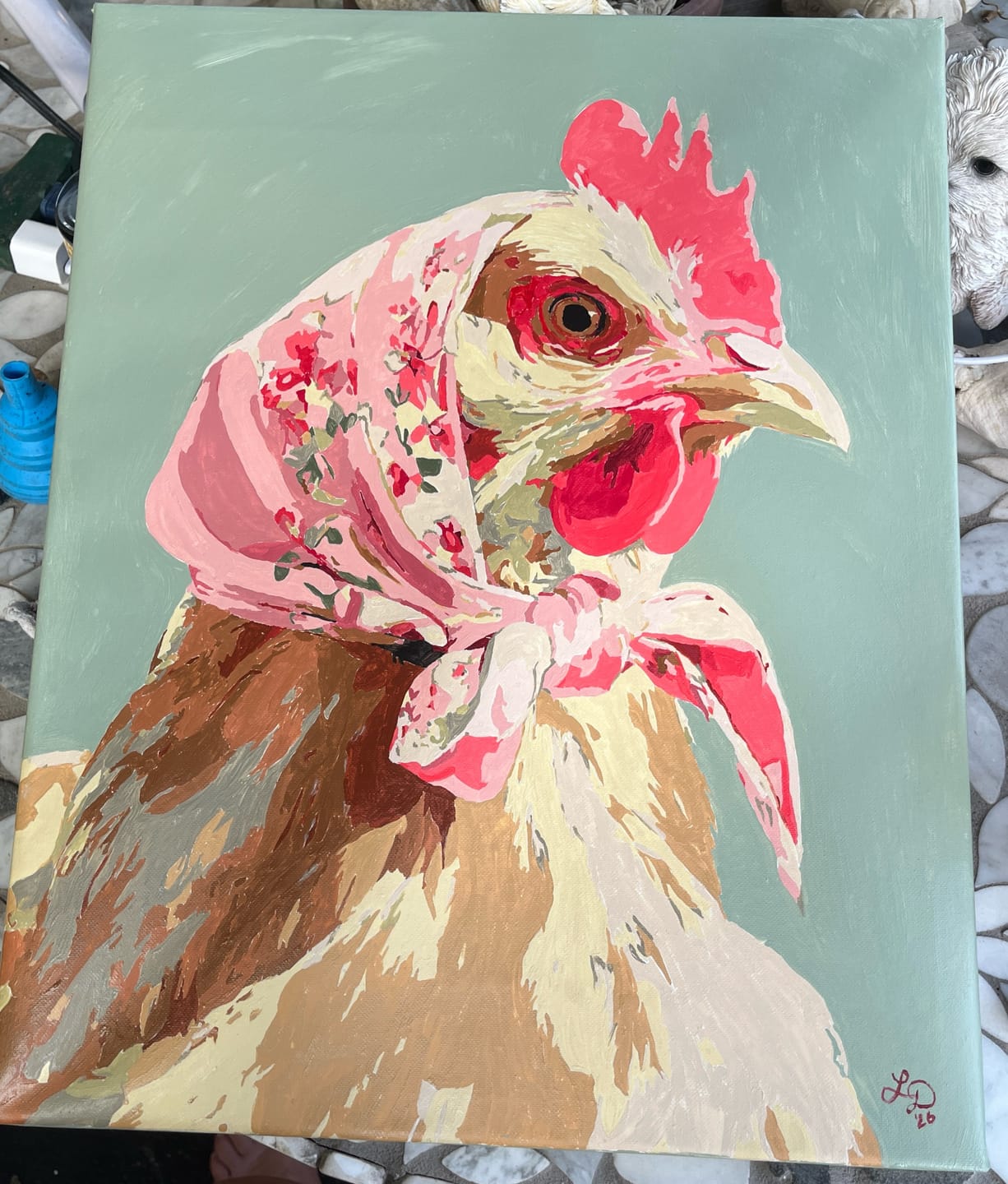 Customer photo review of Coquette Chicken | Paint by Number