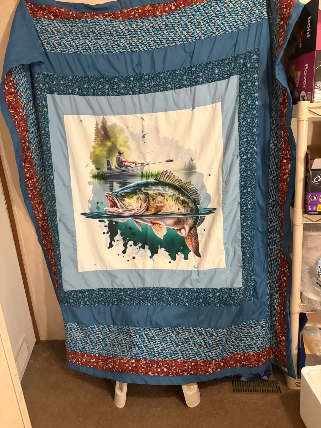 Customer photo review of Gone Bass Fishing Scene #3 Fabric Panel