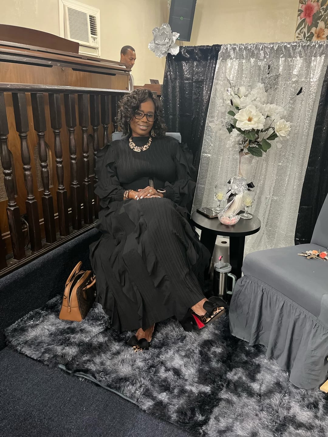 Customer photo review of A RUFFLE MIDI DRESS/BLACK