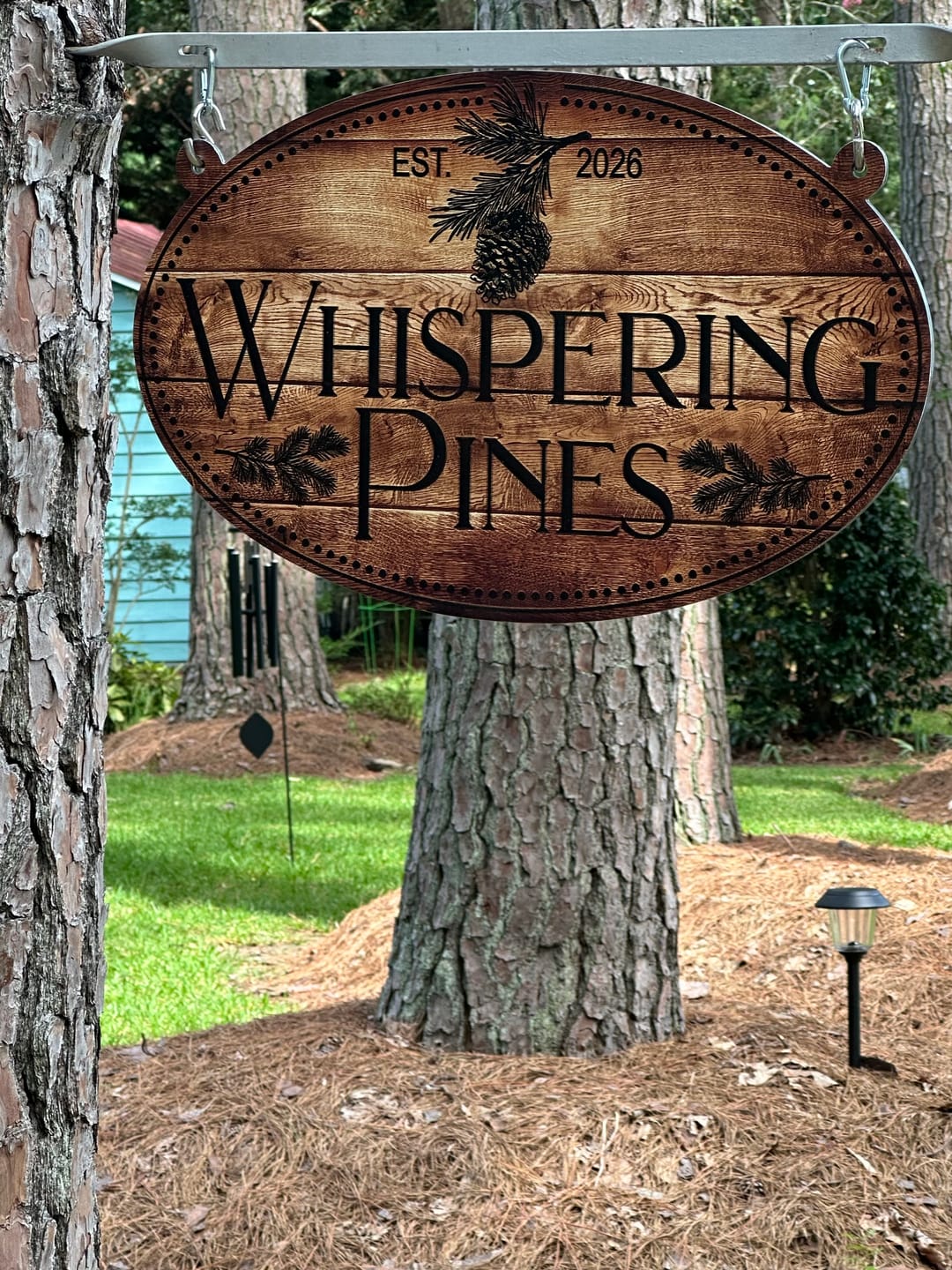 Customer photo review of Custom Farm Entrance Sign – Metal Driveway & Farm Address Sign with Real Wood Look