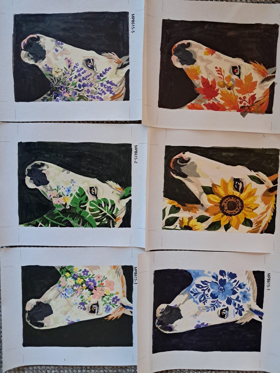 Customer photo review of 6 Mini Paintings - Flower Horses Set