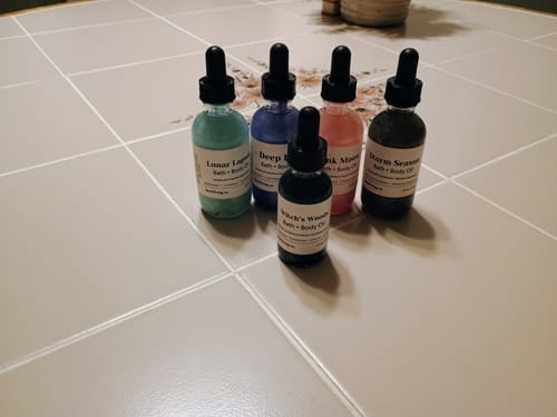 Customer photo review of Storm Season Bath & Body Oil