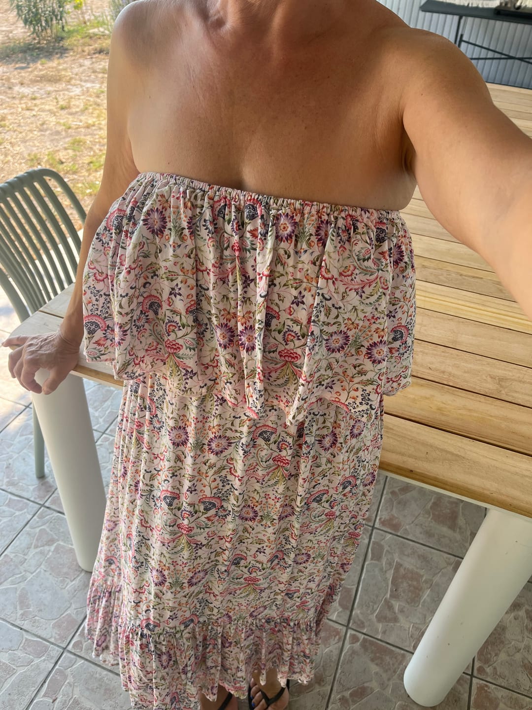 Customer photo review of La robe épaules dénudées femme Febre rose – Taille unique
