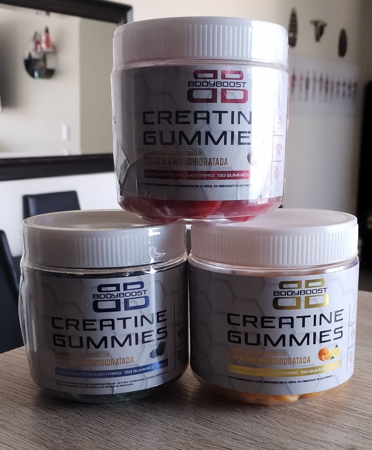 Customer photo review of Pack 3 Sabores Gomitas de Creatina
