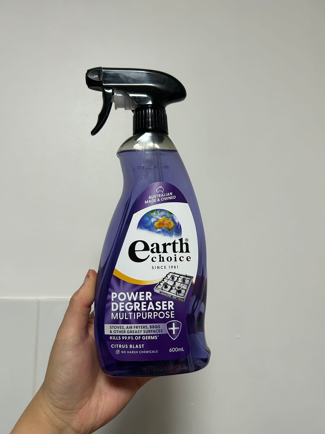 Customer photo review of Earth Choice Power Degreaser Multipurpose 600mL