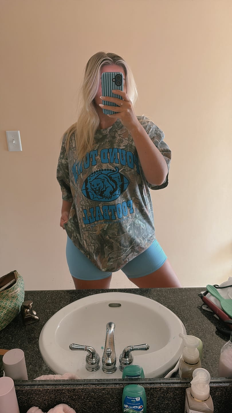 Customer photo review of Glory Days Apparel -  Classic Pound Town Football Faded Camo T-Shirt