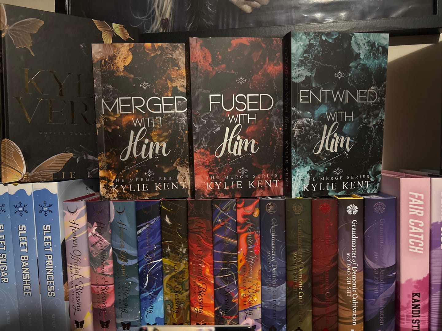 Customer photo review of The Merge Series Complete foiled covers