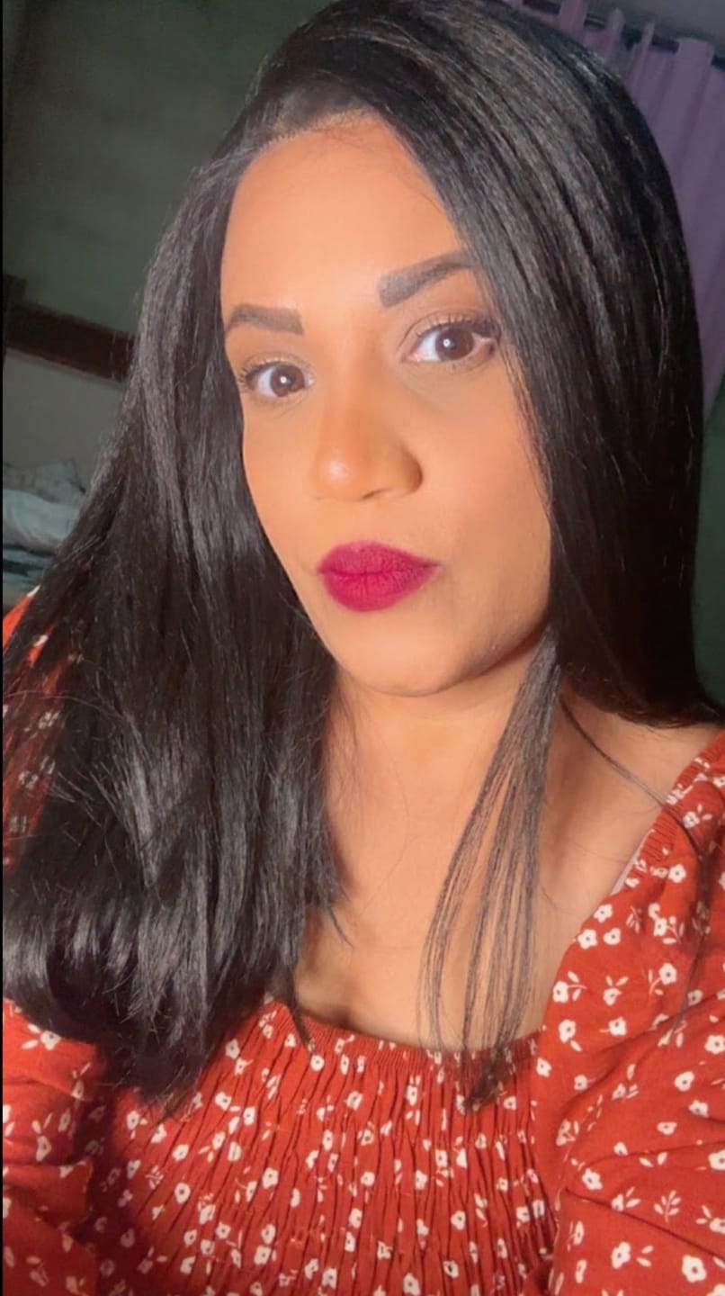 Customer photo review of Lace Front Bio Fibra Pansy 13*3  - Castanho Escuro 1B