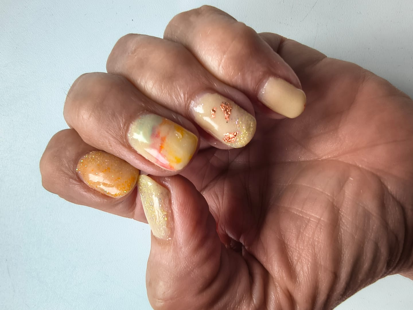 Customer photo review of Tangerine Orange Dipping Powder